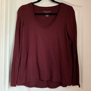 Burgundy long sleeve shirt